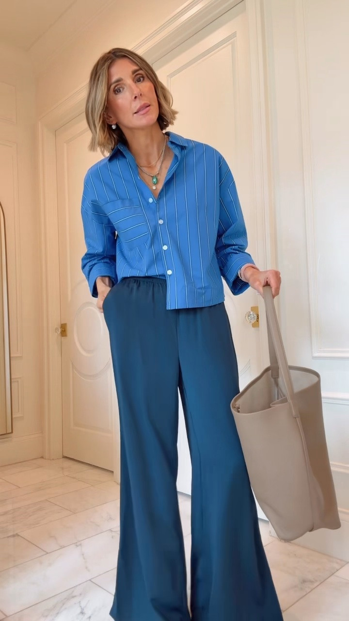 I love these @Target pants so much that I got them in blue too! Another way to style these for summer or fall.

#LTKootd #LTKSeasonal