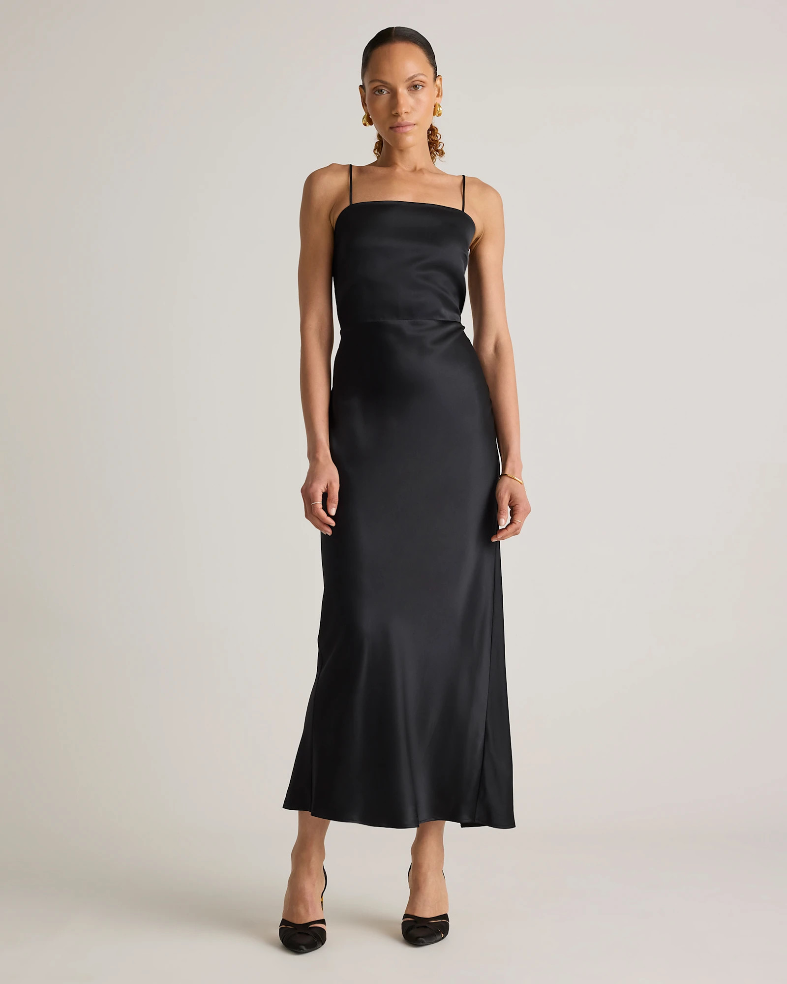 100% Washable Silk Square Neck Maxi Dress | Quince