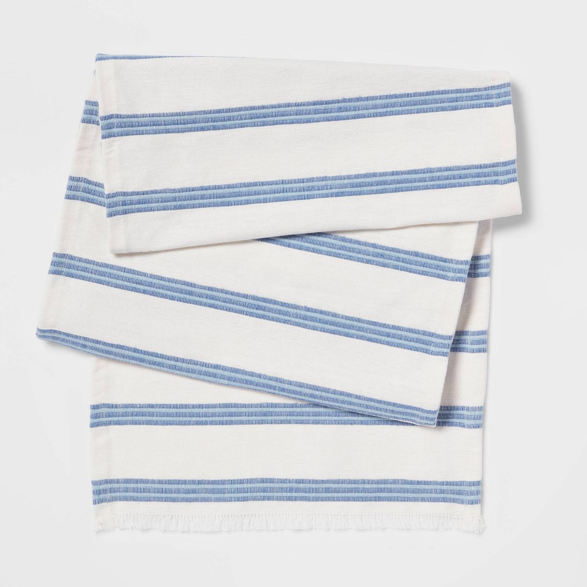 72" x 14" Cotton Striped Table Runner Blue - Threshold™ | Target