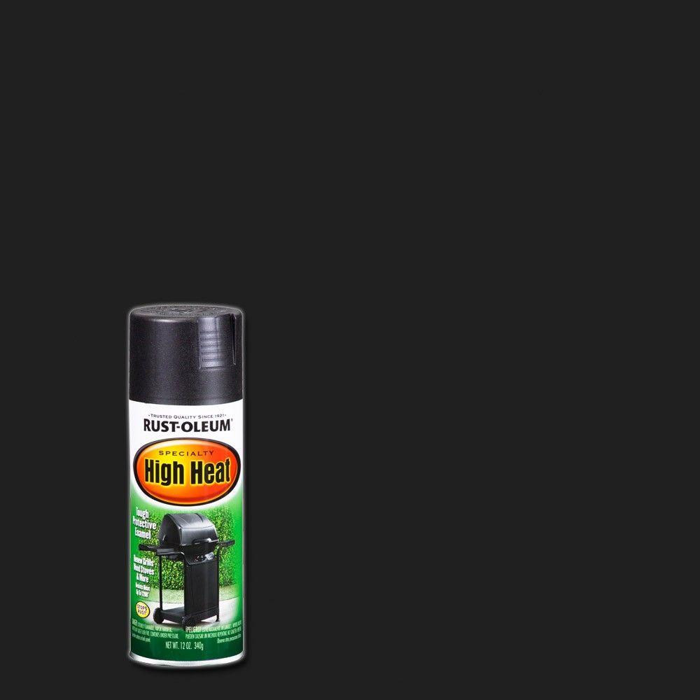 Rust-Oleum Specialty 12 oz. High Heat Satin Bar-B-Que Black Spray Paint-7778830 - The Home Depot | The Home Depot