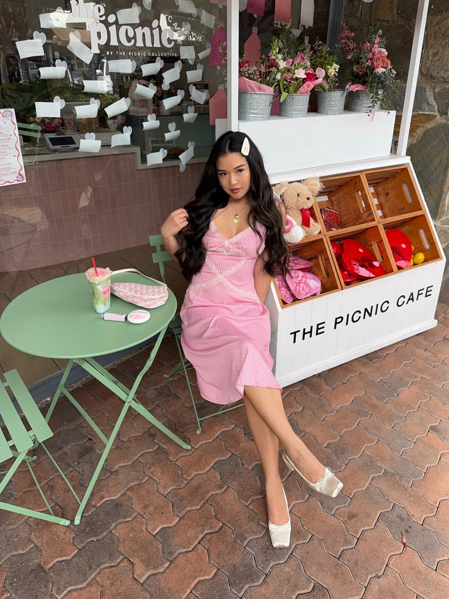 Wearing size XS in the pink polka dot dress 

#LTKootd