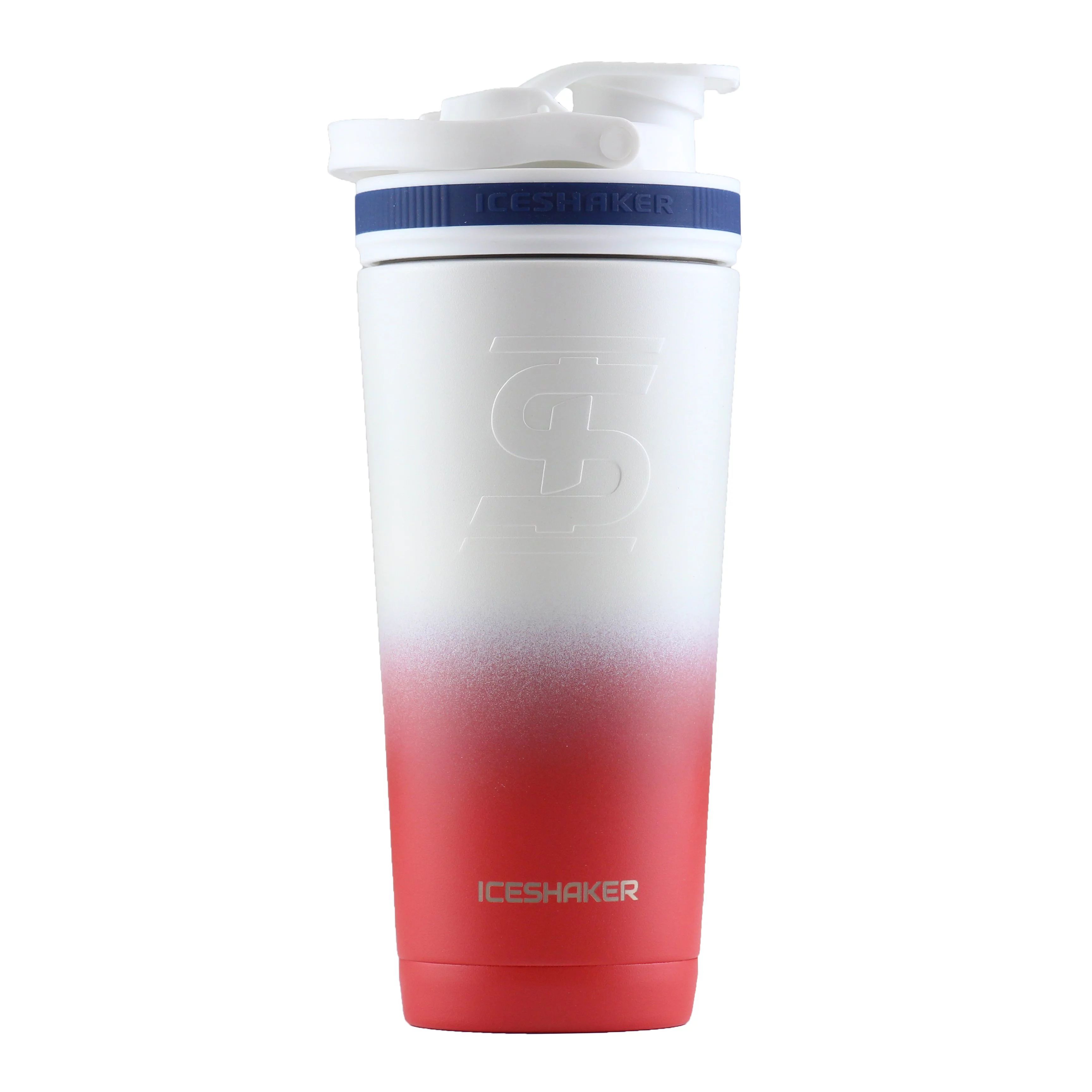 Ice Shaker Double Walled Vacuum Insulated Protein Shaker Bottle, Red-White-Blue, 26 oz. | Walmart (US)