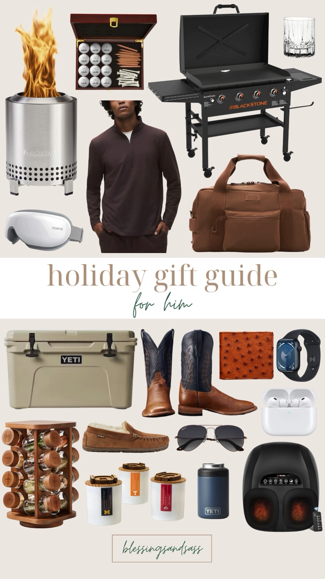 Holiday gift guide for him!!

Gift guide, gift guide for her, gift ideas, gift guide inspo, holiday gift guide, gifts for him, gifts for husband, gifts for brother, gifts for dad, gifts for father in law, gifts for cousin, Solo stove, fire pit, blackstone, tecovas, yeti, lululemon, Amazon, foot massager, eye massager, cooler, spice rack, beis, duffle bag

#LTKMens #LTKHoliday #LTKGiftGuide
