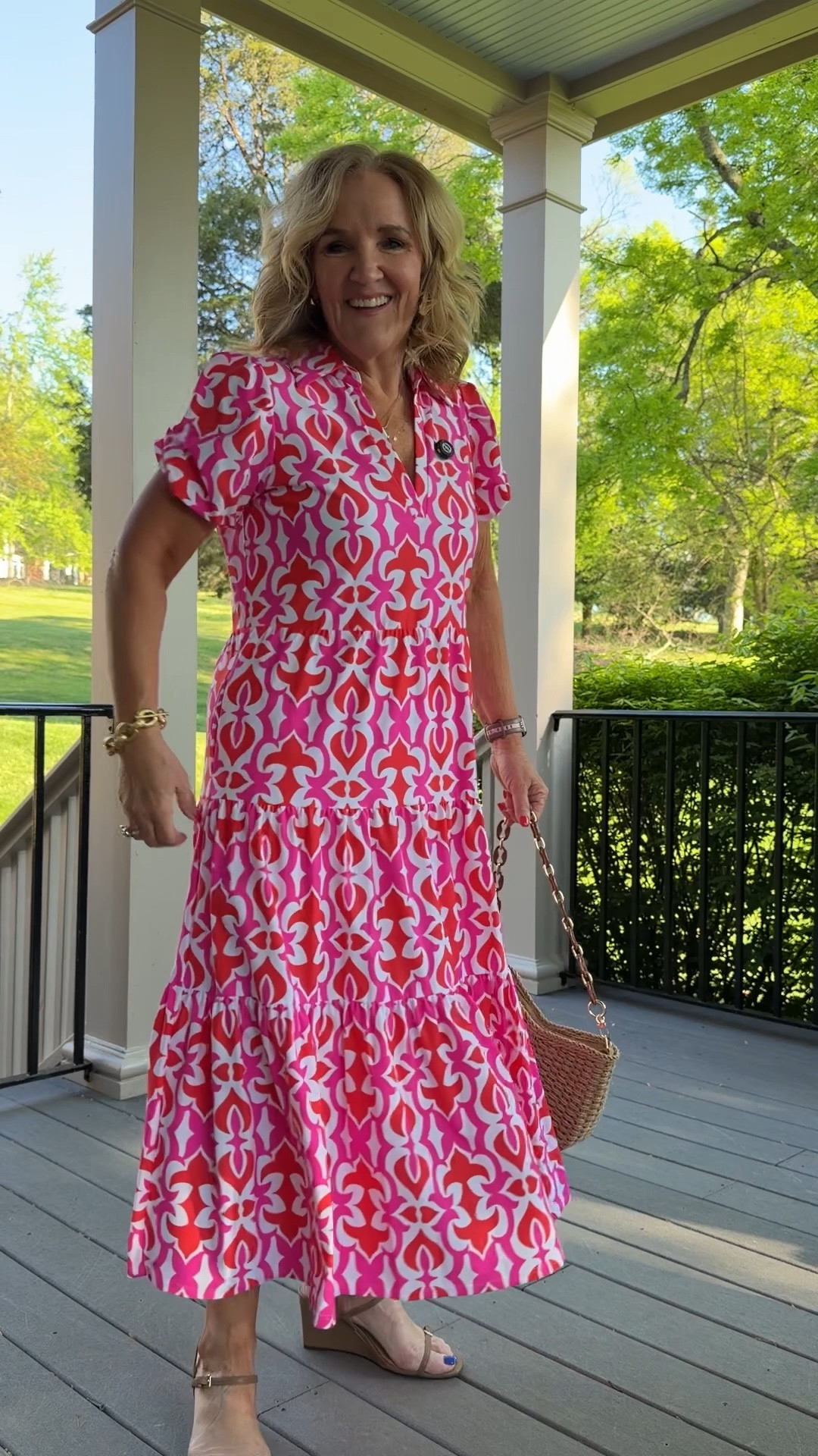 Tap the 🔔 and ❤️ this post 
Jude Connally dresses wearing size small in the Portia and medium in the other two. 

Perfect for travel especially Italy. No wrinkle. Nice and cool. 

Wedding guest dress baby shower graduations 