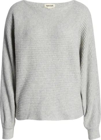 Rib Dolman Sleeve Cotton Blend Sweater | Nordstrom