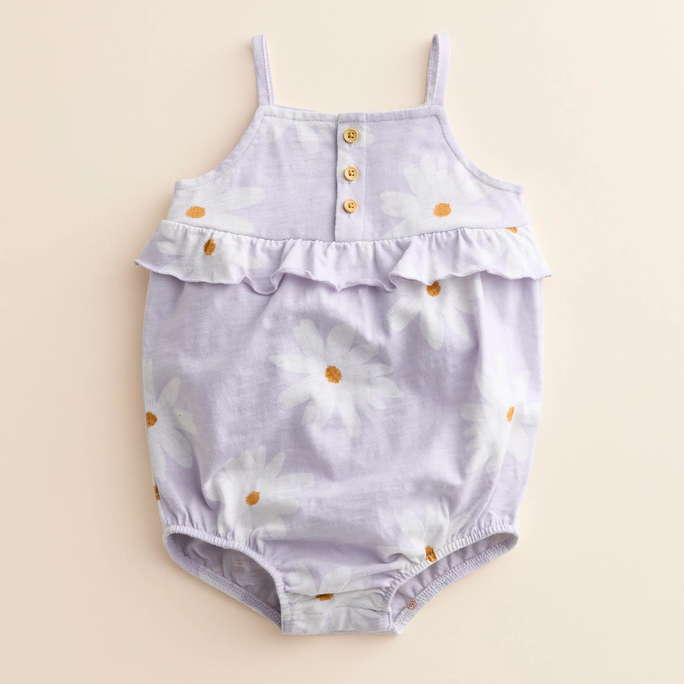 Baby Girl Little Co. by Lauren Conrad Organic Henley Ruffle Romper | Kohls | Kohl's