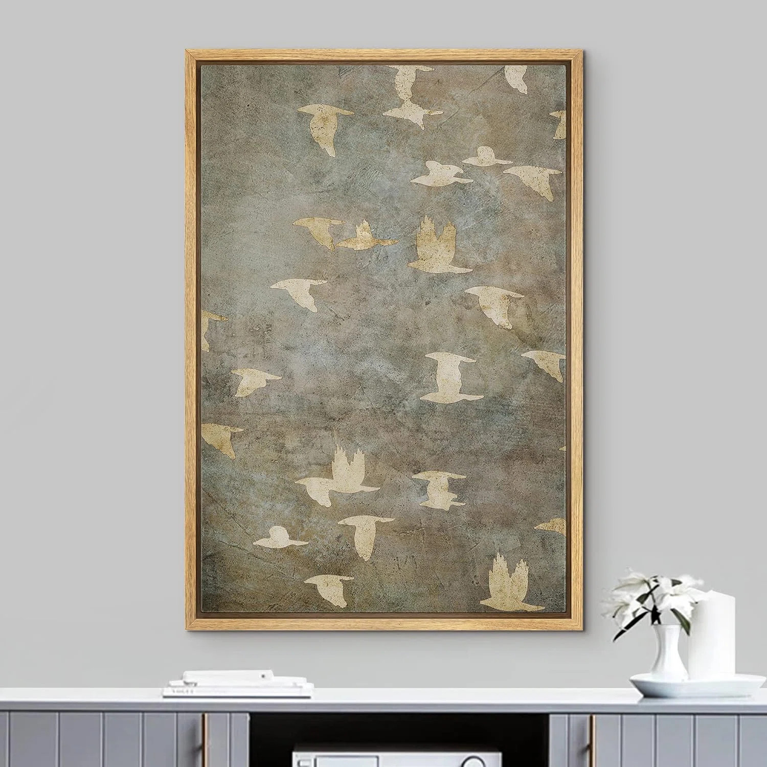 Red Barrel Studio® Gold Flying Bird Collage Nature Wilderness Illustrations Modern Art Wall Art ... | Wayfair North America