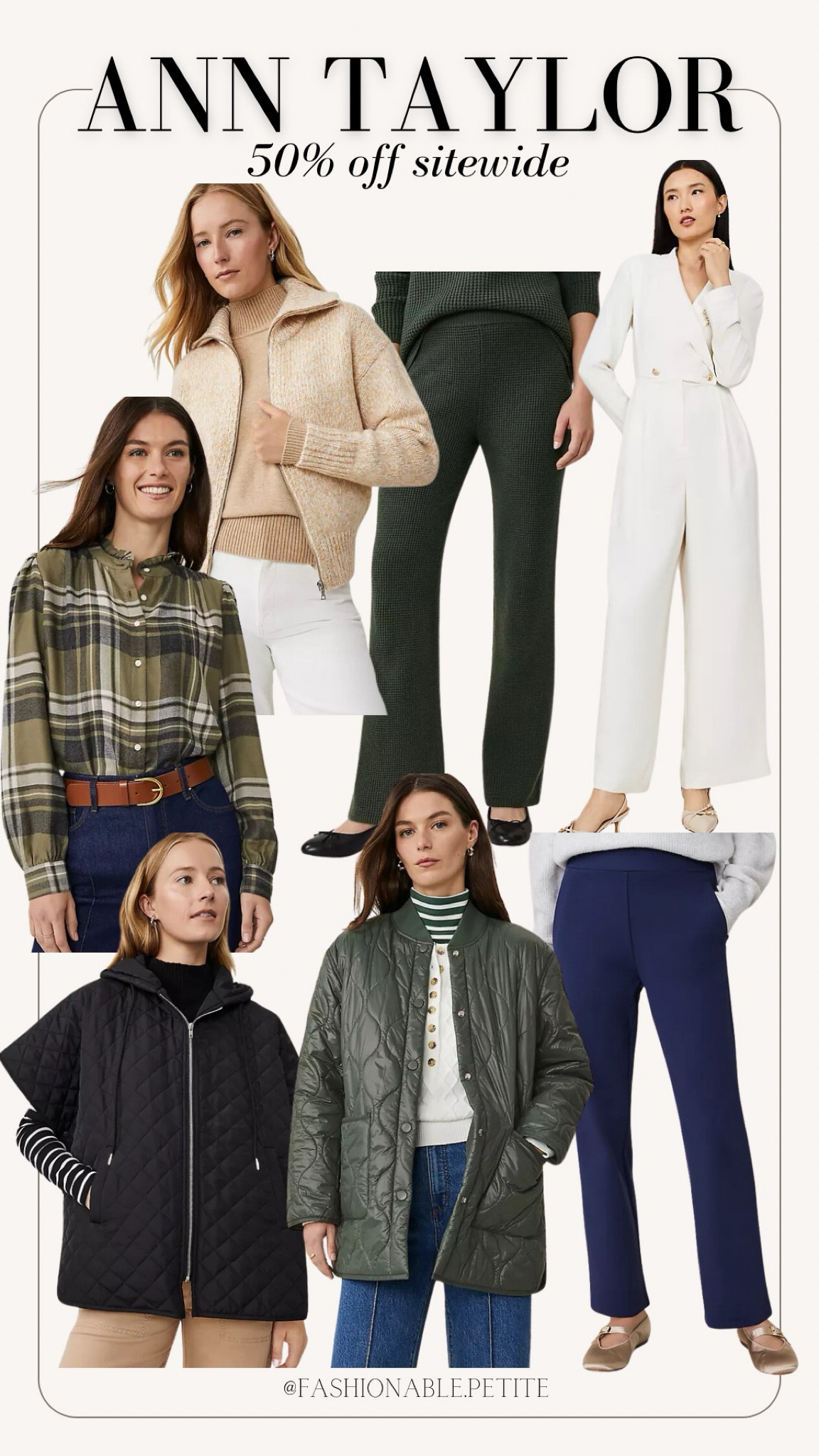 Ann Taylor sale! 50% off site wide! I love these army green sweater pants.

Winter outfit, sweater pants, bomber jacket, plaid button up, quilted jacket, winter fashion 

#LTKSaleAlert