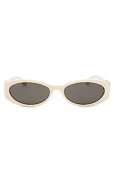Gucci Hailey Oval Sunglasses in Ivory from Revolve.com | Revolve Clothing (Global)