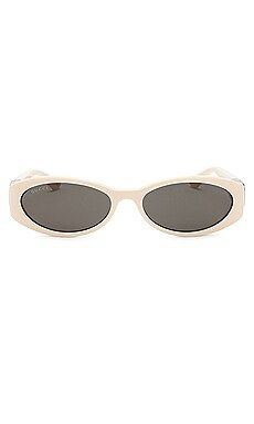 Gucci Hailey Oval Sunglasses in Ivory from Revolve.com | Revolve Clothing (Global)