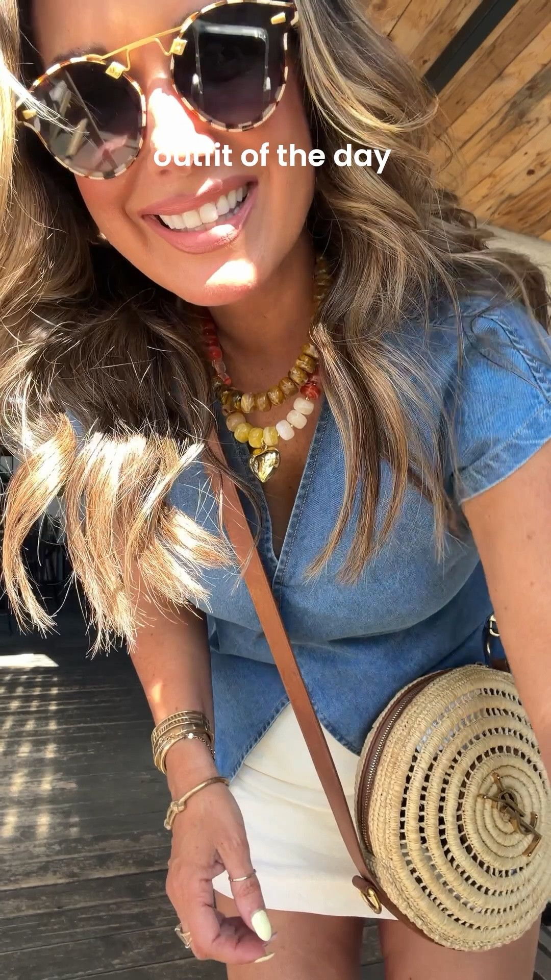 Outfit of the day ~ perfect spring, LOOK FOR LESS SKORT & denim top!! 
Wearing size small in top and size medium in skort. 

#LTKPetite #LTKOver40 #LTKootd