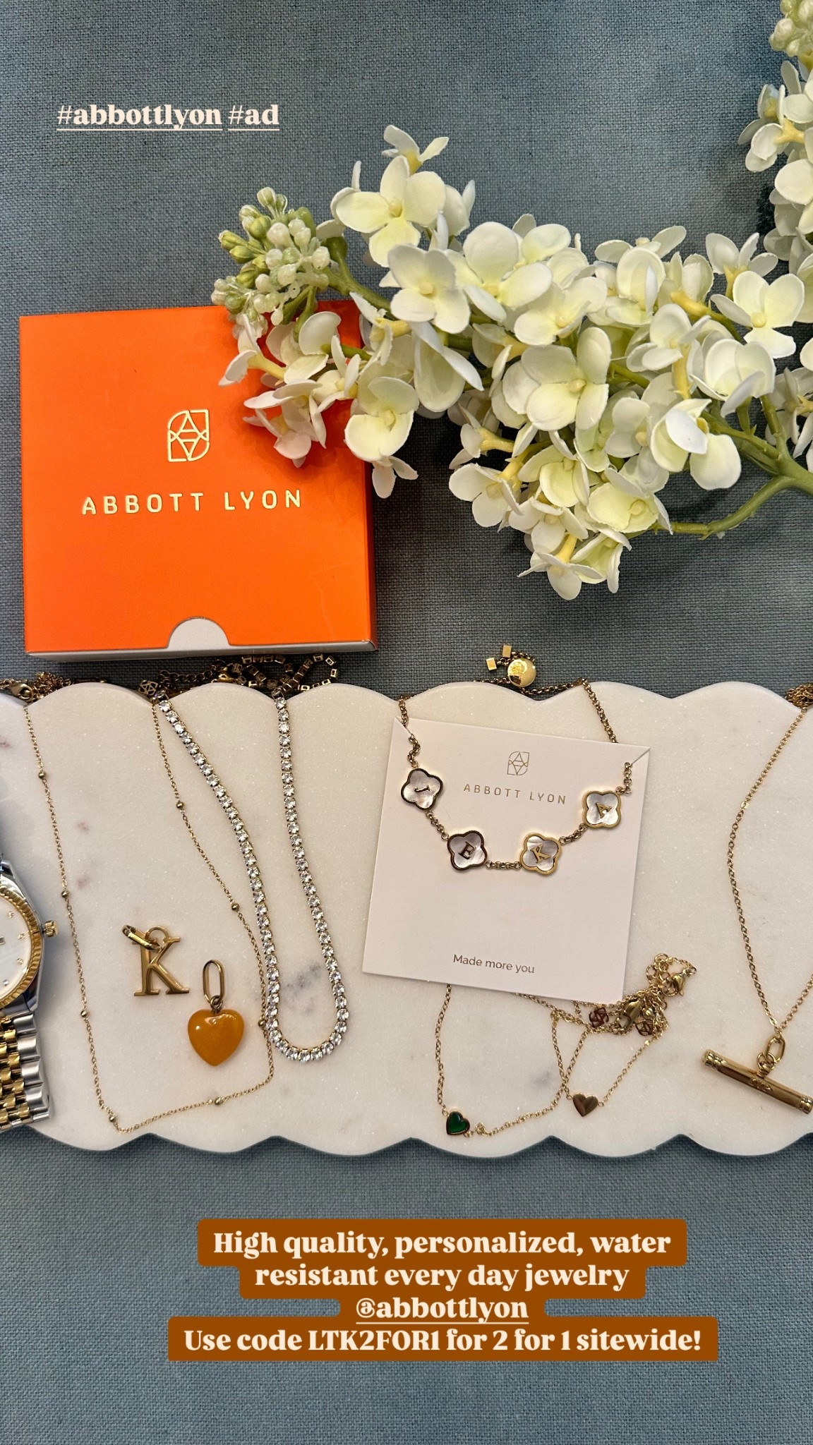High quality, personalized, water resistant every day jewelry @abbottlyon #abbottlyon #ad 

Use code LTK2for1 for 2 for 1 sitewide!! Check out my favorites ⬇️