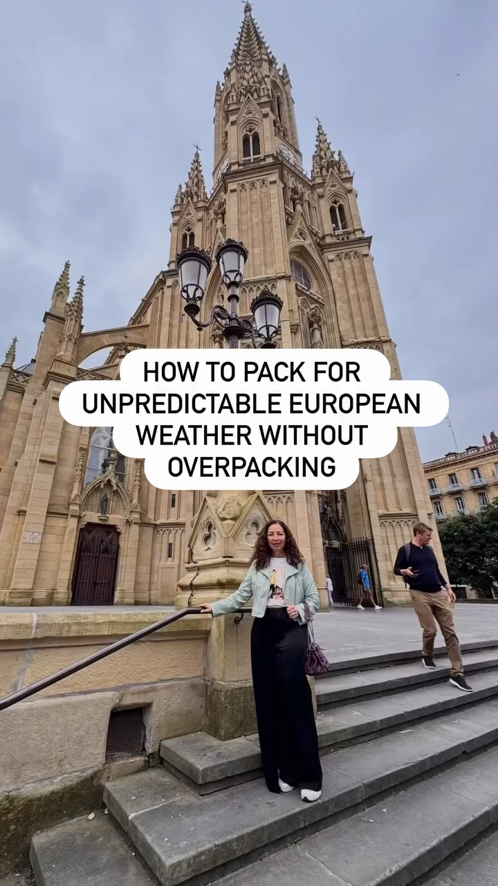 How to pack for unpredictable European weather without overpacking ✈️🇪🇸

My secret? Pack in layers, not outfits.

✔️ Light jacket and cardigan for chilly mornings
✔️ Elevated tee for sunny afternoons
✔️ Flowy black pants that work day to night
✔️ Comfortable sneakers for endless walking
✔️ Neutral colors = everything mixes together

In Europe, the weather changes faster than your dinner plans 😅
Dress smart, pack less, look chic.

Save this for your next trip ✈️🤍
Need help building a chic travel wardrobe? DM me “STYLE”

#LTKU #LTKSeasonal #LTKActive
