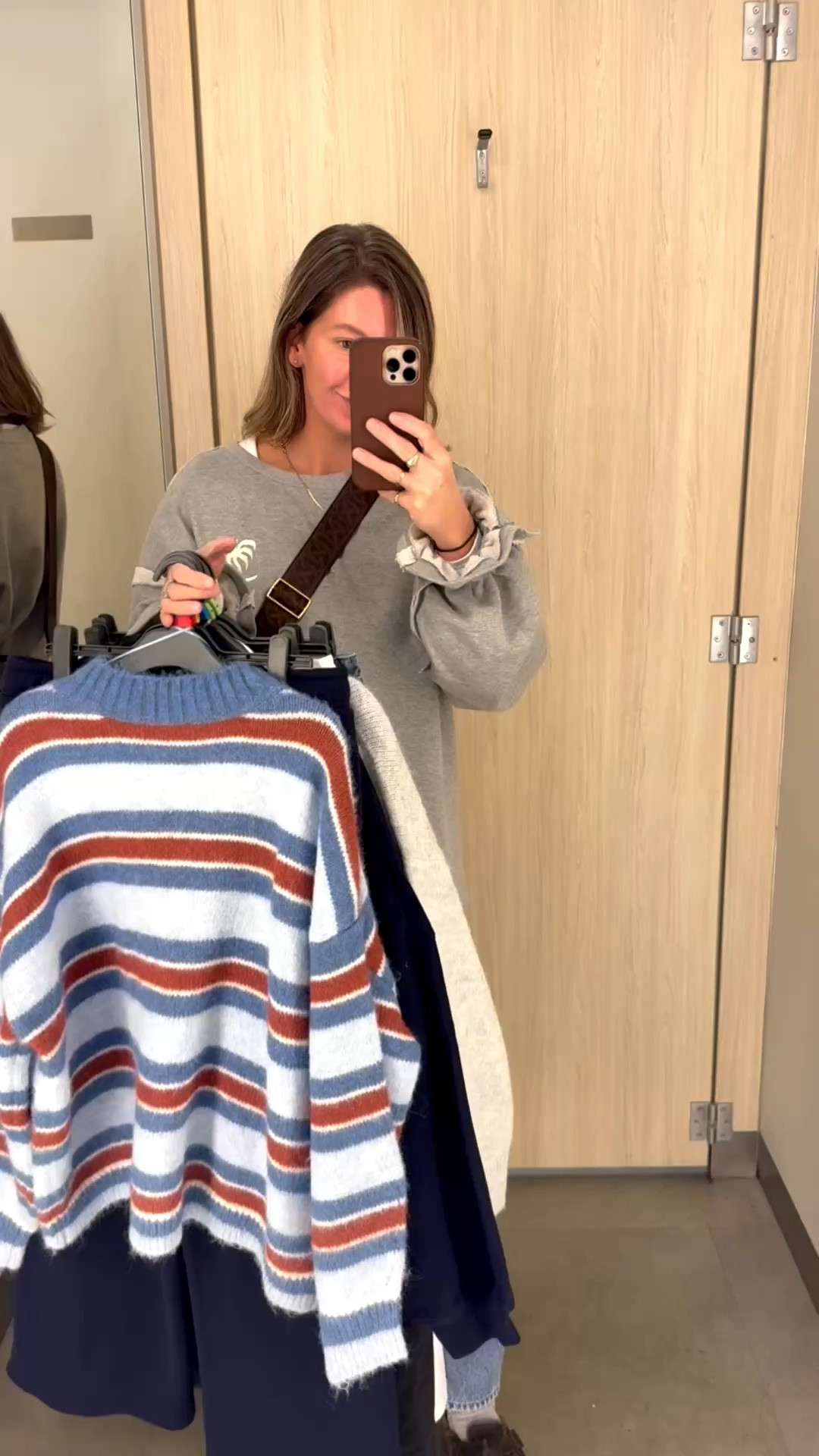 I have on the M in both knit tops 
XL in hoodie 
M in track pants 
8 in jeans that are too small 
XL in jacket

#LTKaustralia #LTKwinter #LTKautumn