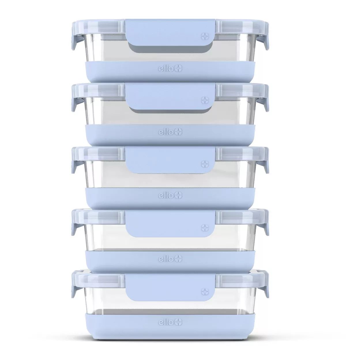 Ello 10pc Glass Meal Prep Food Storage Container Set Blue | Target