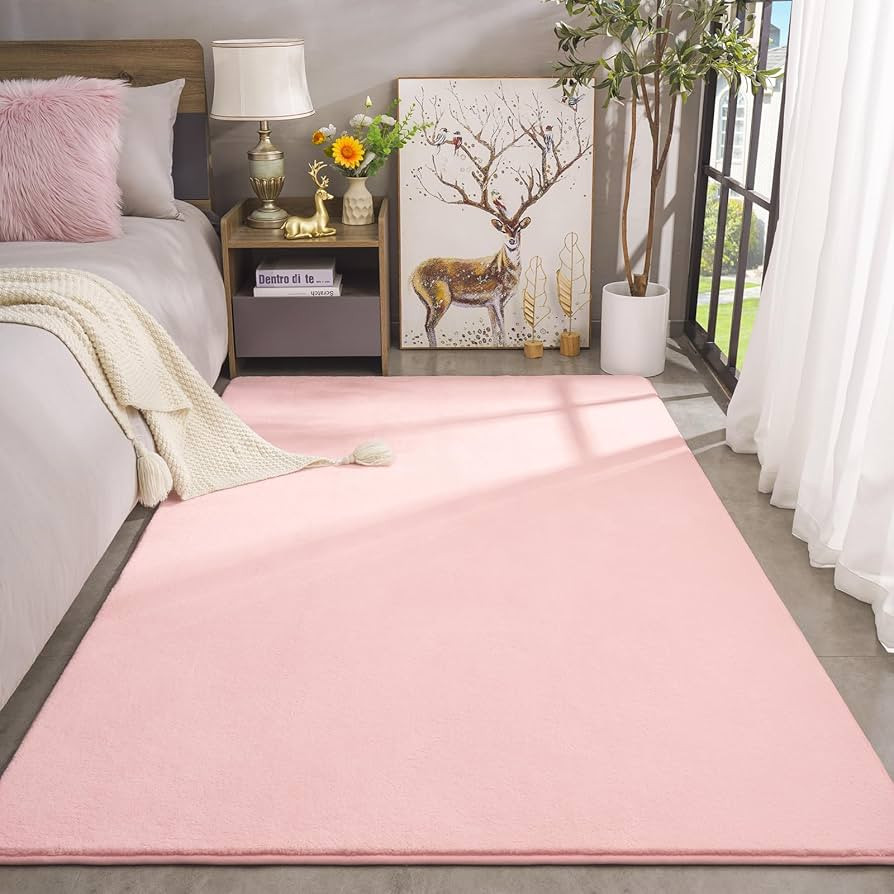 Amearea Large Modern Area Rugs for Bedroom Living Room, 6x9 Feet Pink Thickened Memory Foam Rug, ... | Amazon (US)