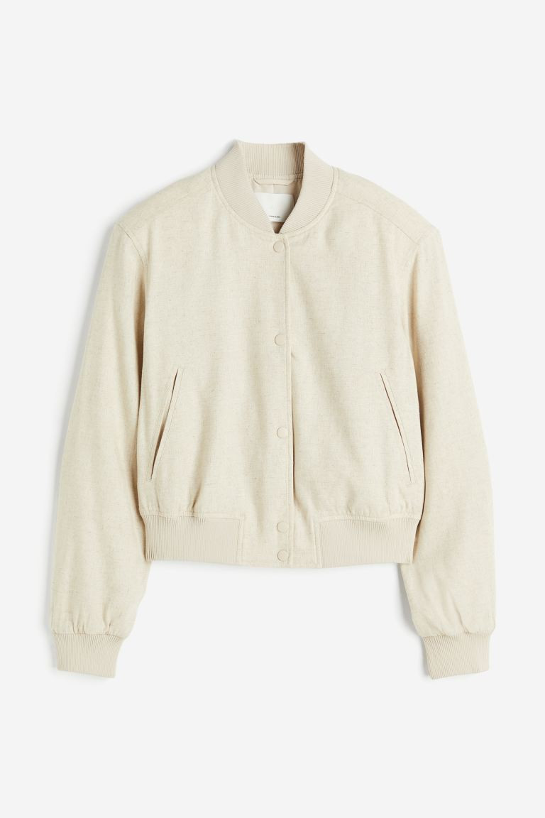 Linen-blend Bomber Jacket | H&M (US + CA)