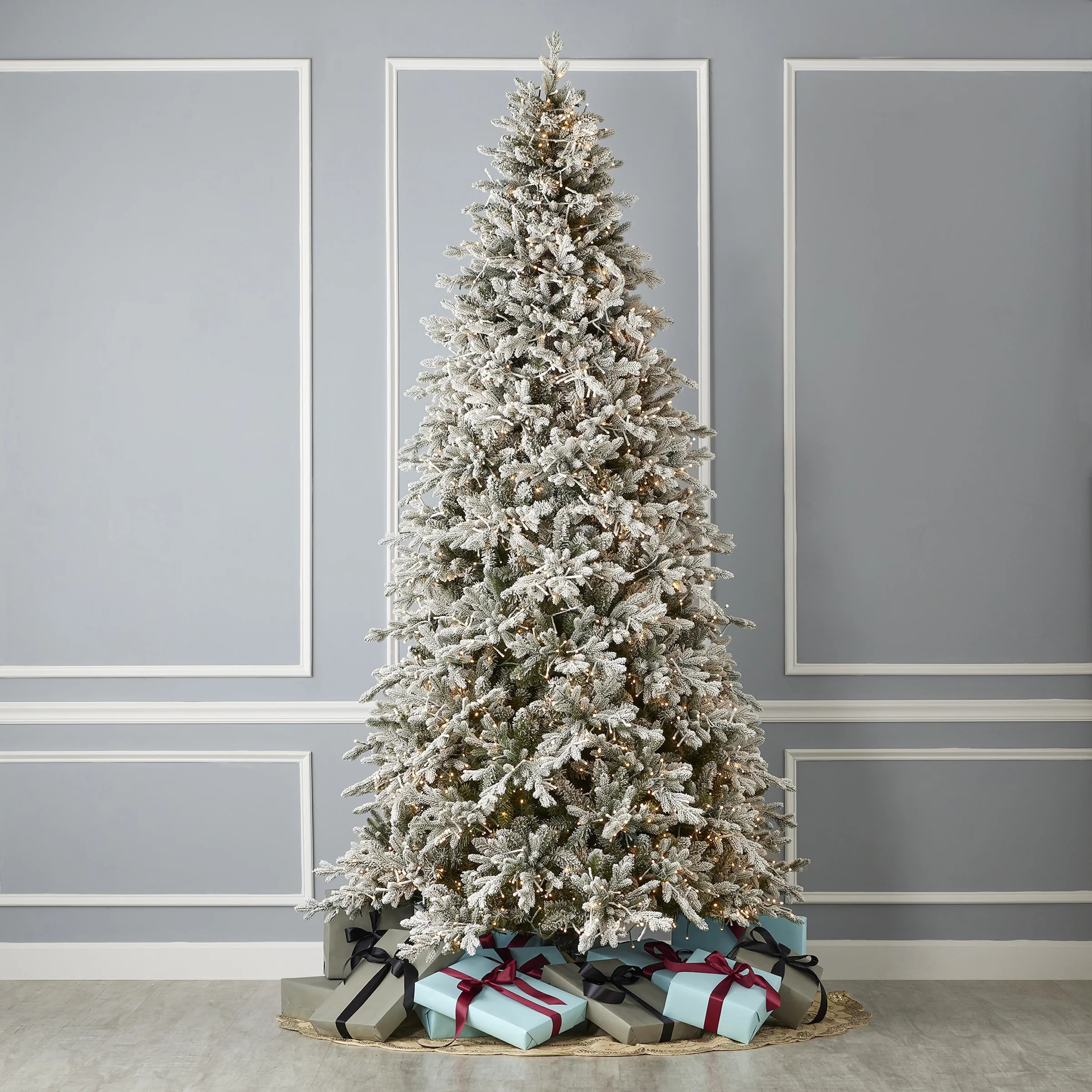 Seasonal LLC 7.5FT Dandan Flocked Pine Prelit Artificial Christmas Tree With 2200 Warm White LED ... | Walmart (US)