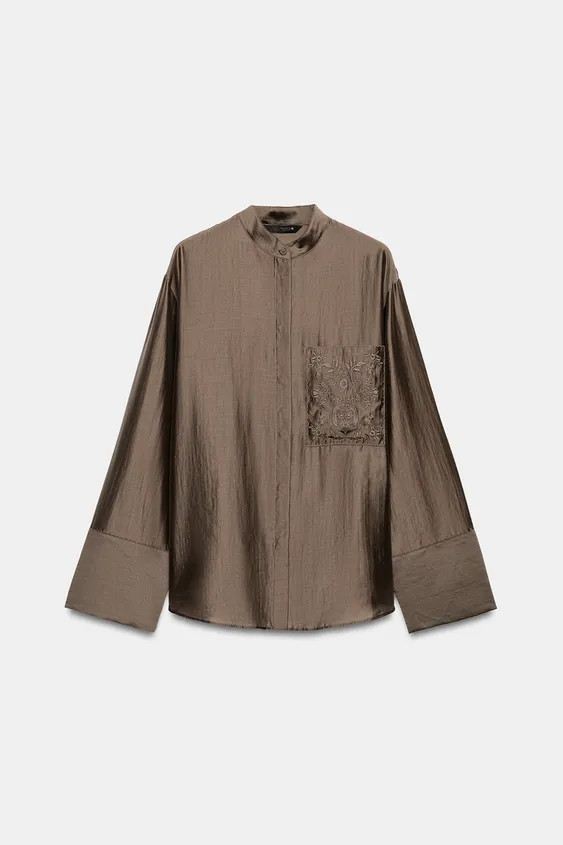 ZW COLLECTION EMBROIDERED POCKET SHIRT | Zara DE