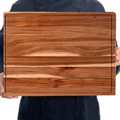 Acacia Wood Cutting Board, 24" x 18" Oversized Carving and Serving Board with Juice Groove | Target