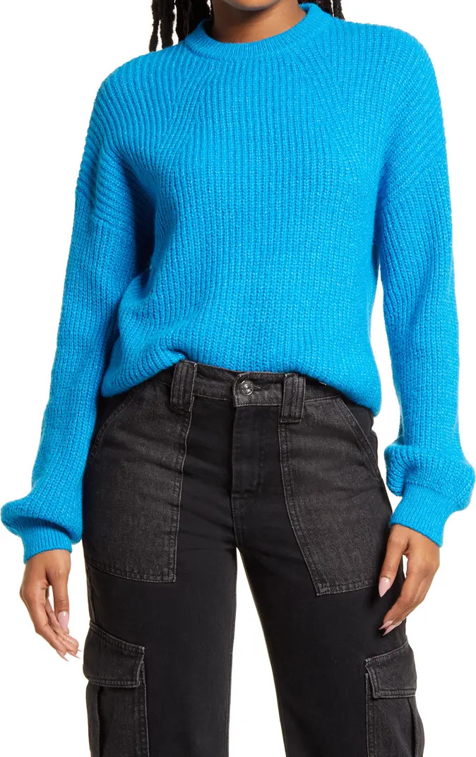 Rib Crop Crewneck Sweater | Nordstrom