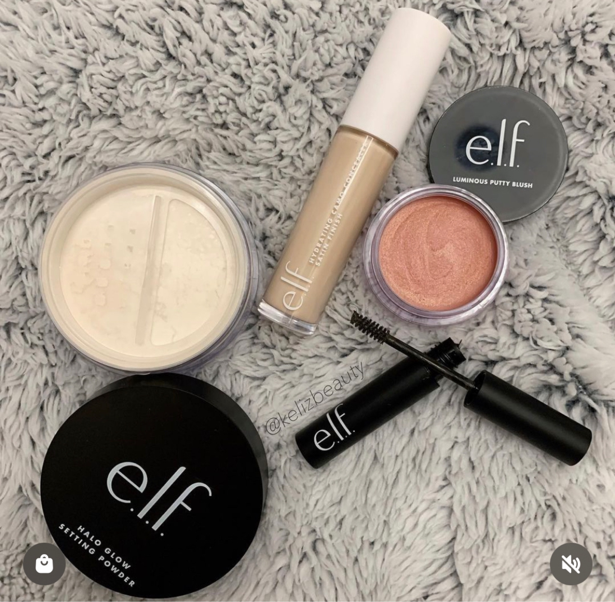 Affordable makeup faves - ELF Makeup: Halle Glow Setting Powder, Hydrating Camo Concealer, Luminous Putty Blush,  Wow Brow Gel. UK makeup / cheap makeup / makeup under £10 / affordable beauty / makeup bag essentials / tiktok made me buy it. 

#LTKbeauty #LTKunder50 #LTKFind