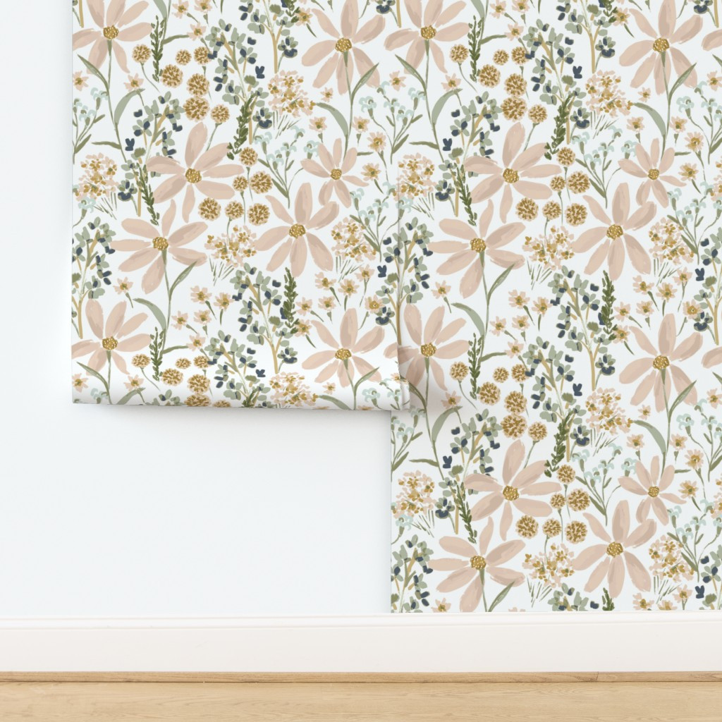Daisy Dreams-Jumbo Wallpaper | Spoonflower | Spoonflower