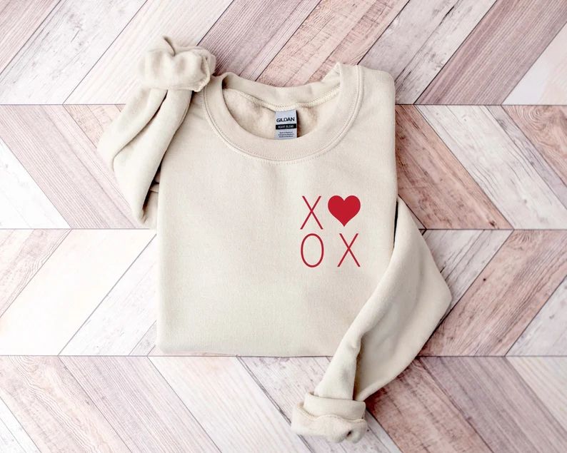 XOXO Sweatshirt Valentine Sweatshirt Women Love Heart Cute - Etsy | Etsy (US)