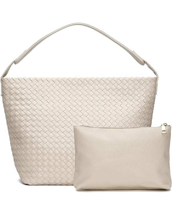 Woven Vegan Leather Tote Bag For Women Large Woven Crossbody Bag Handbag Female Satchel Messenger... | Amazon (US)
