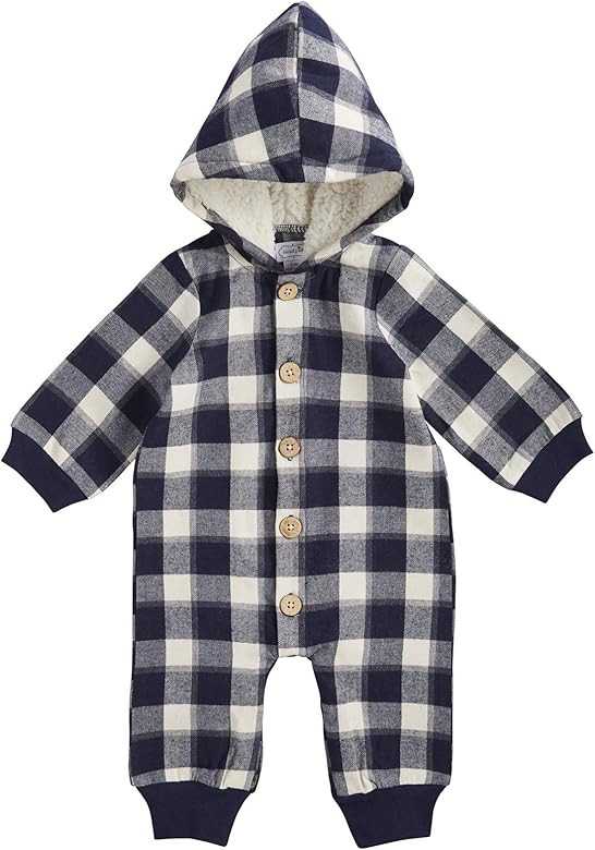 Mud Pie baby-boys Navy Plaid One Piece Outfit | Amazon (US)