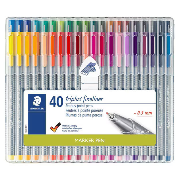 40ct Porous Point Pens Triplus Fineliner 0.3mm - Staedtler | Target