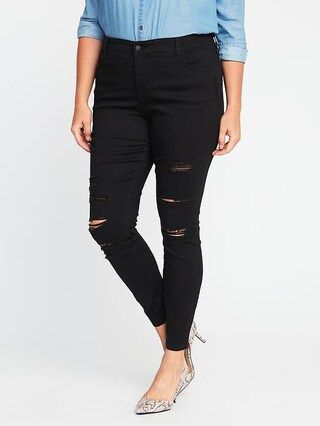 Old Navy Womens High-Rise Secret-Slim Pockets Plus-Size Rockstar Jeans Black Size 16 | Old Navy US