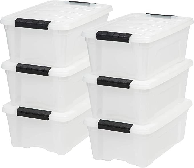 IRIS USA 12 Qt. Plastic Storage Bin Tote Organizing Container with Durable Lid and Secure Latchin... | Amazon (US)