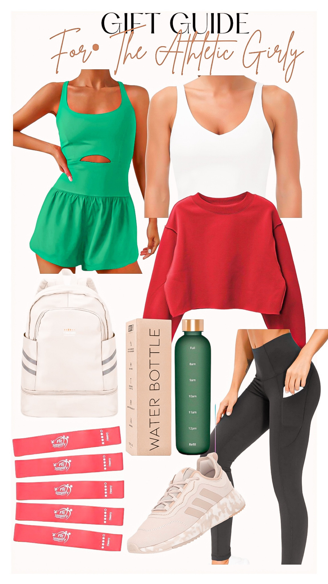 Gift guide for 
• the athletic girly or if you’re like me  “ athleisure “ 💪 😊

Gifts for her, gift guide, stocking stuffers, Christmas party, workout outfit , athletic outfit , athletic gear, workout shorts, leggings, red sweatshirt , green onesie, sports bra, water bottle, backpack, booty bands , Womens sneakers, headbands , workout items 

#LTKfitness #LTKGiftGuide #LTKfindsunder50