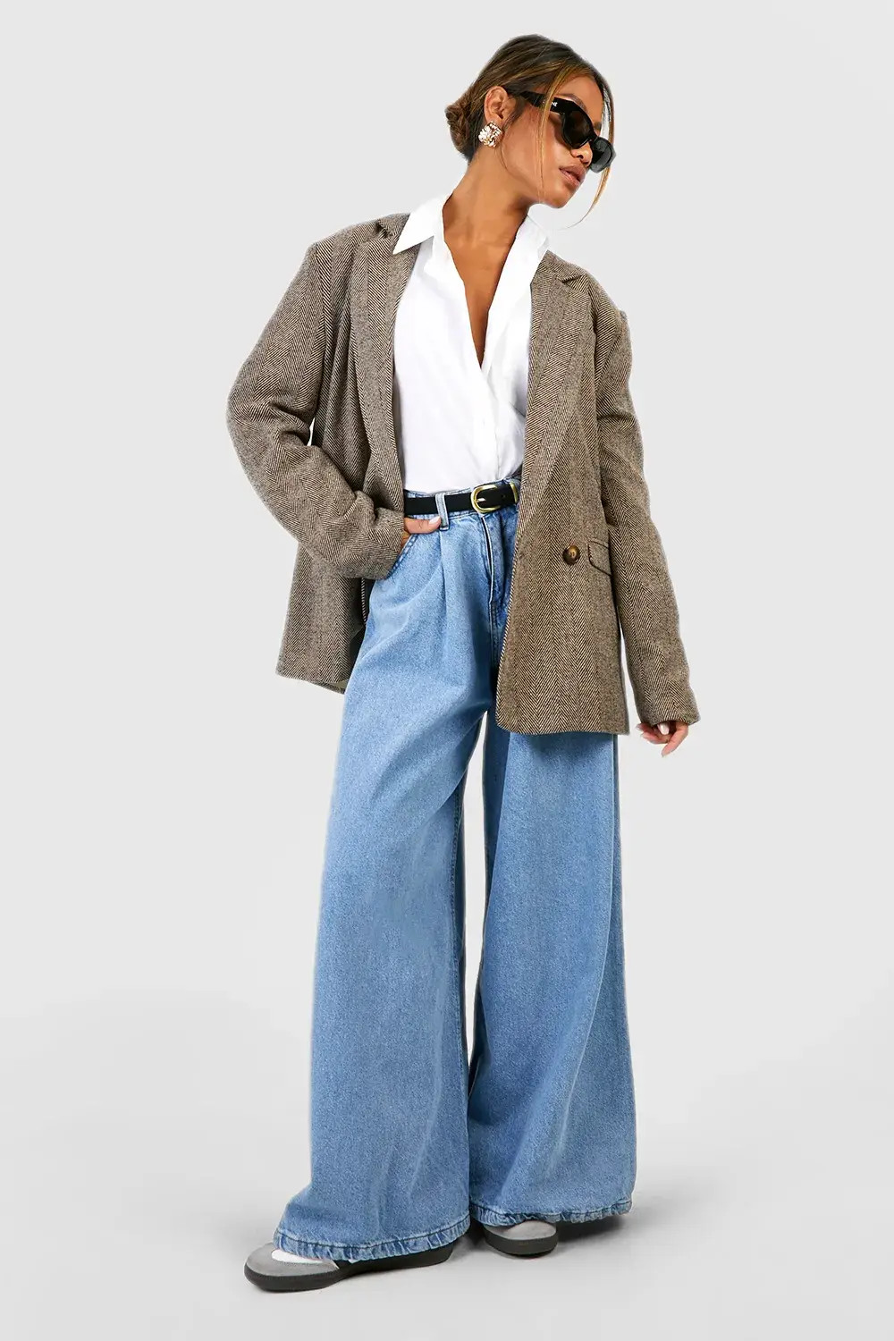 White Boohoo Basics Oversized Cotton Poplin Shirt | Boohoo | Boohoo.com (UK & IE)