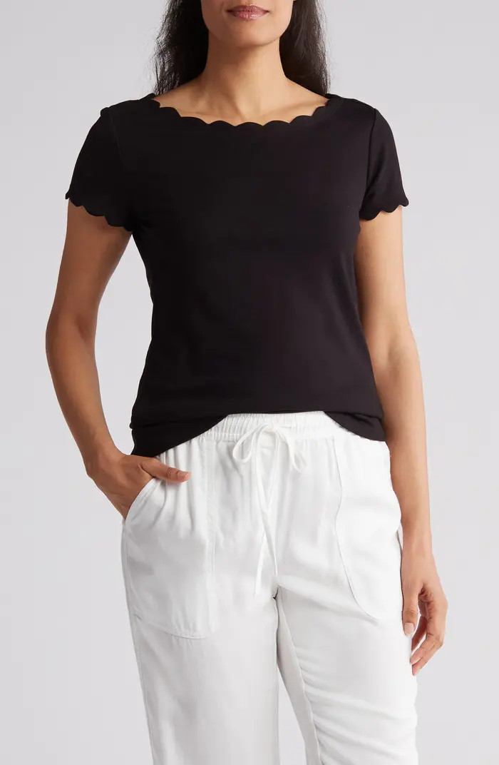 Scalloped Knit T-Shirt | Nordstrom Rack