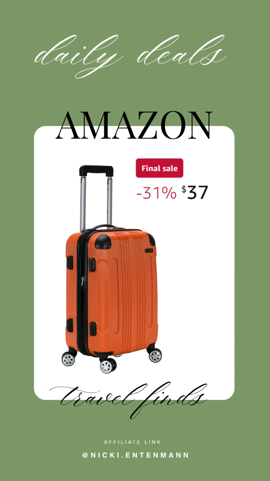 Glide through airports with hardside spinner wheel luggage built for durability, style, and easy movement, turning every trip into a smoother adventure while keeping essentials safe and travel days stress free.
#HardsideLuggage #SpinnerLuggage #TravelEssentials #LuggageStyle #TravelGear #Suitcase #TravelInStyle #DurableLuggage #CarryOnLuggage #TravelReady
 

 #LTKSaleAlert #LTKTravel #LTKItBag