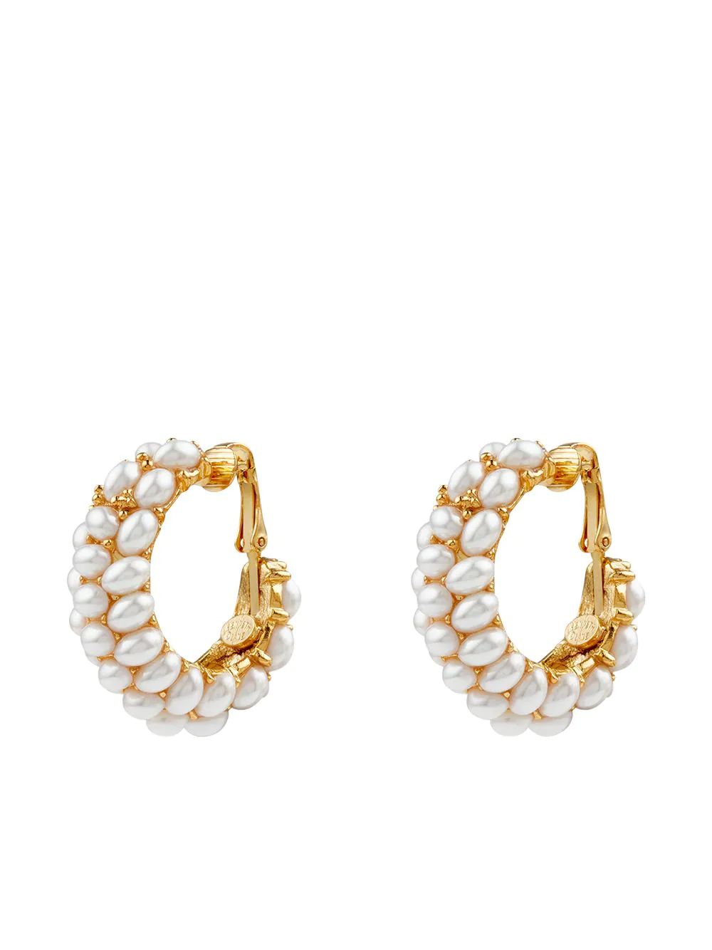 pearl-cluster clip-on hoop earrings | Farfetch Global
