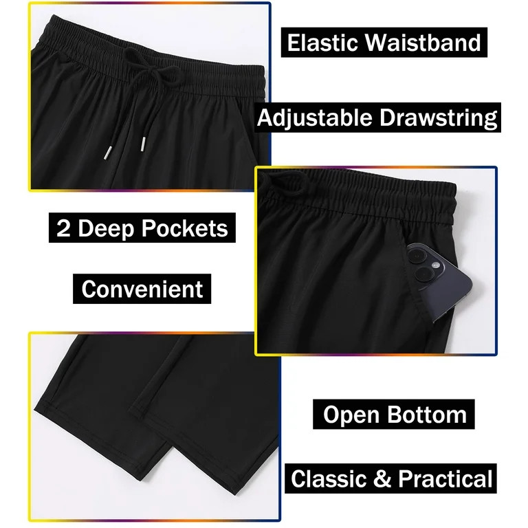 ASUDESIRE 3 Pack Men's Sweatpants Open Bottom Active Athletic Casual Pants Jogger Running Workout... | Walmart (US)