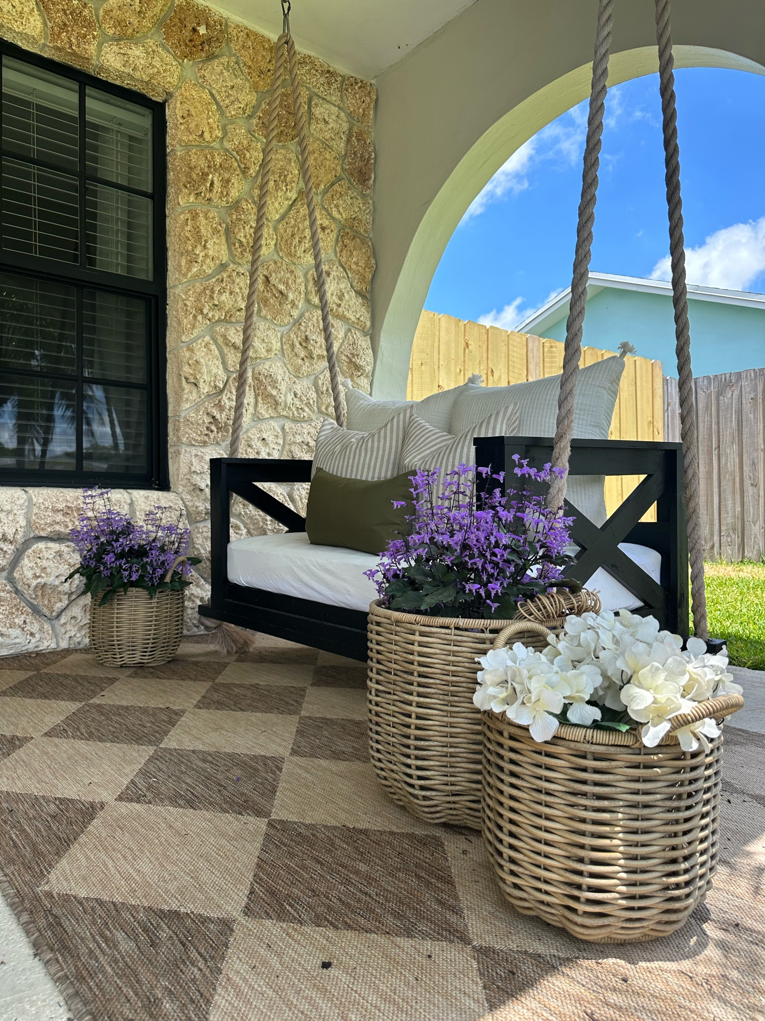 Spring Front Porch Rug Swing 

Rug 
Striped rug 
Black and white rug 
Stripes 
Spring 
Spring porch 
Front door
Arch
Archway 
Black furniture 
Black patio furniture 
Black outdoor furniture 
Walmart 
Walmart home 
Walmart rug 
Walmart patio 
Patio furniture 
Garden 
Better homes and garden 
Bhg 
Walmart finds 
Amazon home
Amazon finds 
Amazon spring 
Outdoor living 
Outdoor furniture 
Wood furniture 
Summer 
Pool
Garden 
Patio
Spring refresh 
Porch 
Front porch 
Swing
Walmart 
Walmart home 
Cozy home 
Porch decor 
Home decor 
Rug 
Checkered rug 
Trellis 
Vintage 
Spring 
Spring refresh 
Spring flowers 
Spring porch 
Spring patio
Patio
Plants
Backyard 
Rug 
Modern organic 
Neutral home 
Home decor 
Cozy home 
Baskets 
Basket 
Flower basket 
Flower vase 
Planter 
Basket planter 
Lowe’s
Home Depot 
Wayfair 
Amazon 
Amazon home 
Amazon 
Mums 
Fall 
Autumn 
Holiday 
Christmas 
Gift 
Patio 
Furniture 
Outdoor furniture 
Hanging swing 
Rope 
Modern coastal farmhouse 
Cottage 
Pillow
Throw pillow 
Throw
Blanket 
Amazon home 
Amazon 
Cozy home 
Porch decor 
Front porch 
Rug 
Checkerboard rug 
Stone 
Black windows 
Patio furniture
Furniture 
Outdoor furniture 
Outdoor living 


#LTKhome #LTKsalealert #LTKstyletip