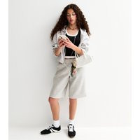 Girls' Grey Jersey Longline Shorts New Look | New Look (UK)