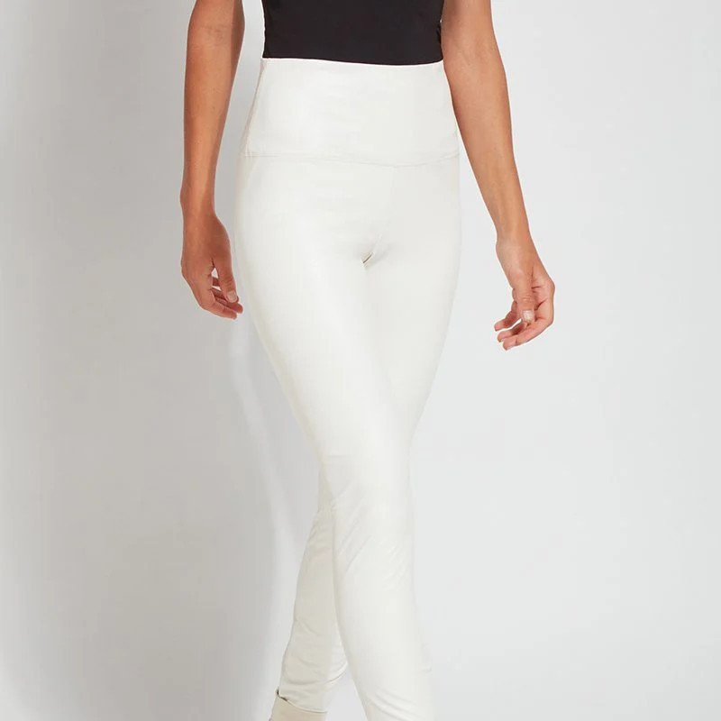 Lysse Textured Leather Legging - 28.5"" Inseam - White - S | Verishop