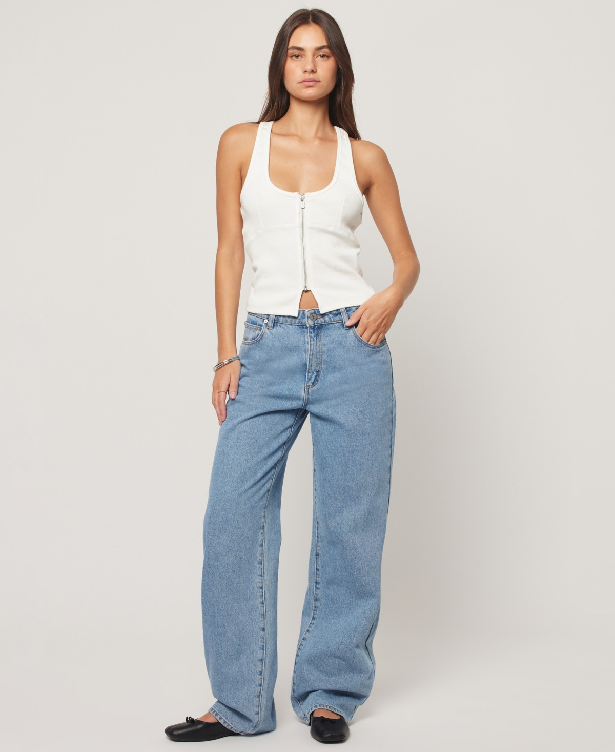 Abrand Women's 95 Gigi Baggy Jeans - Mid Blue | Macy's