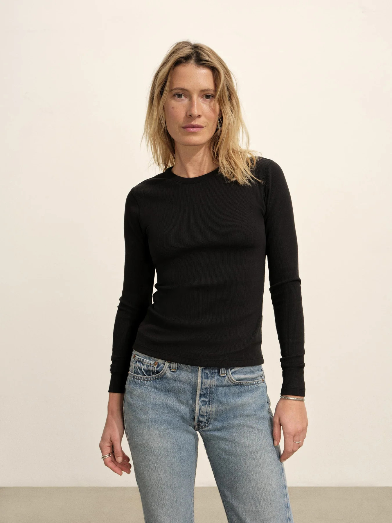 Black Surplus Rib L/S Crew - Buck Mason- Modern American Classics | Buck Mason