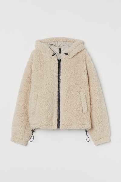 Hooded Faux Shearling Jacket | H&M (US)