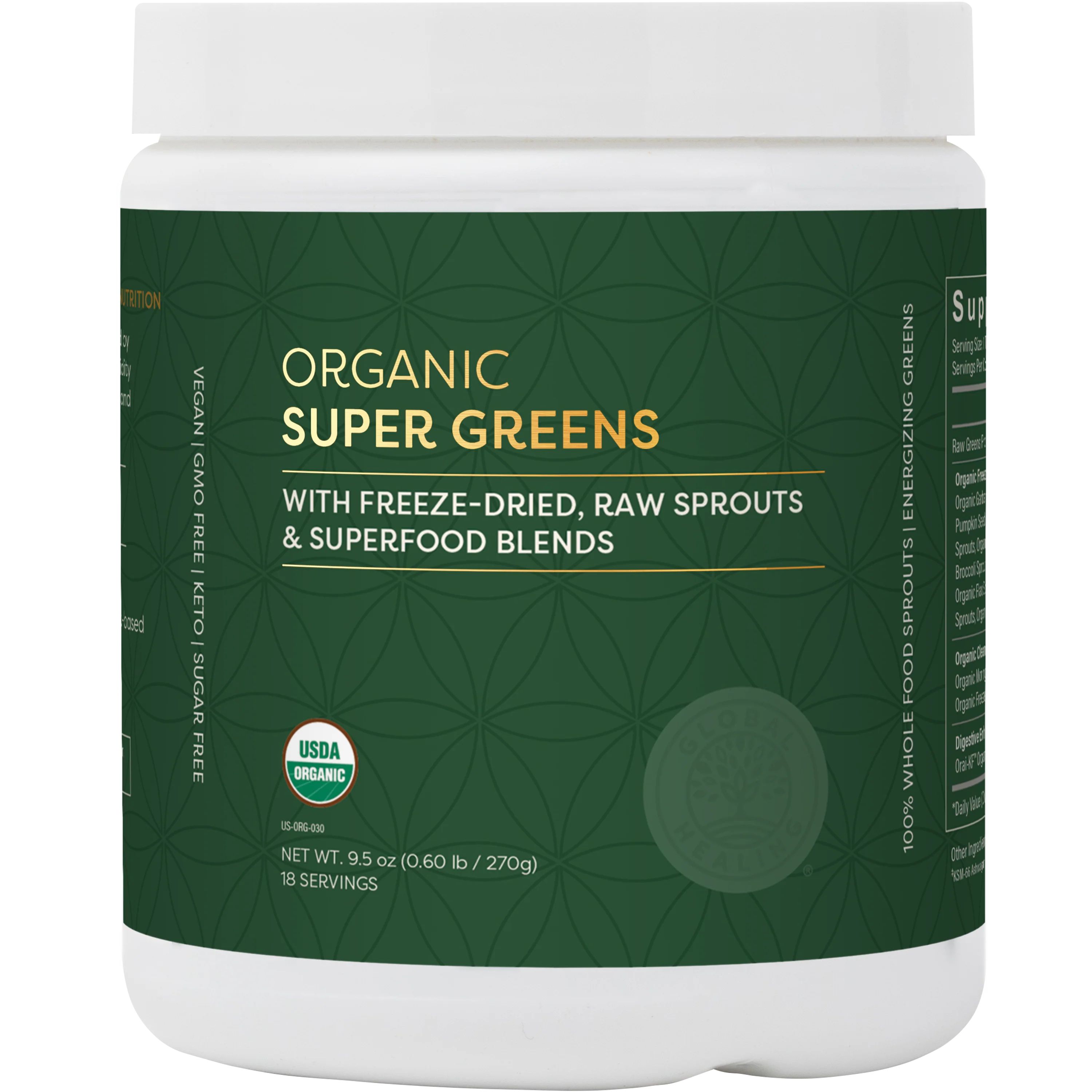 Organic Super Greens Powder Supplement – Global Healing | Global Healing Center