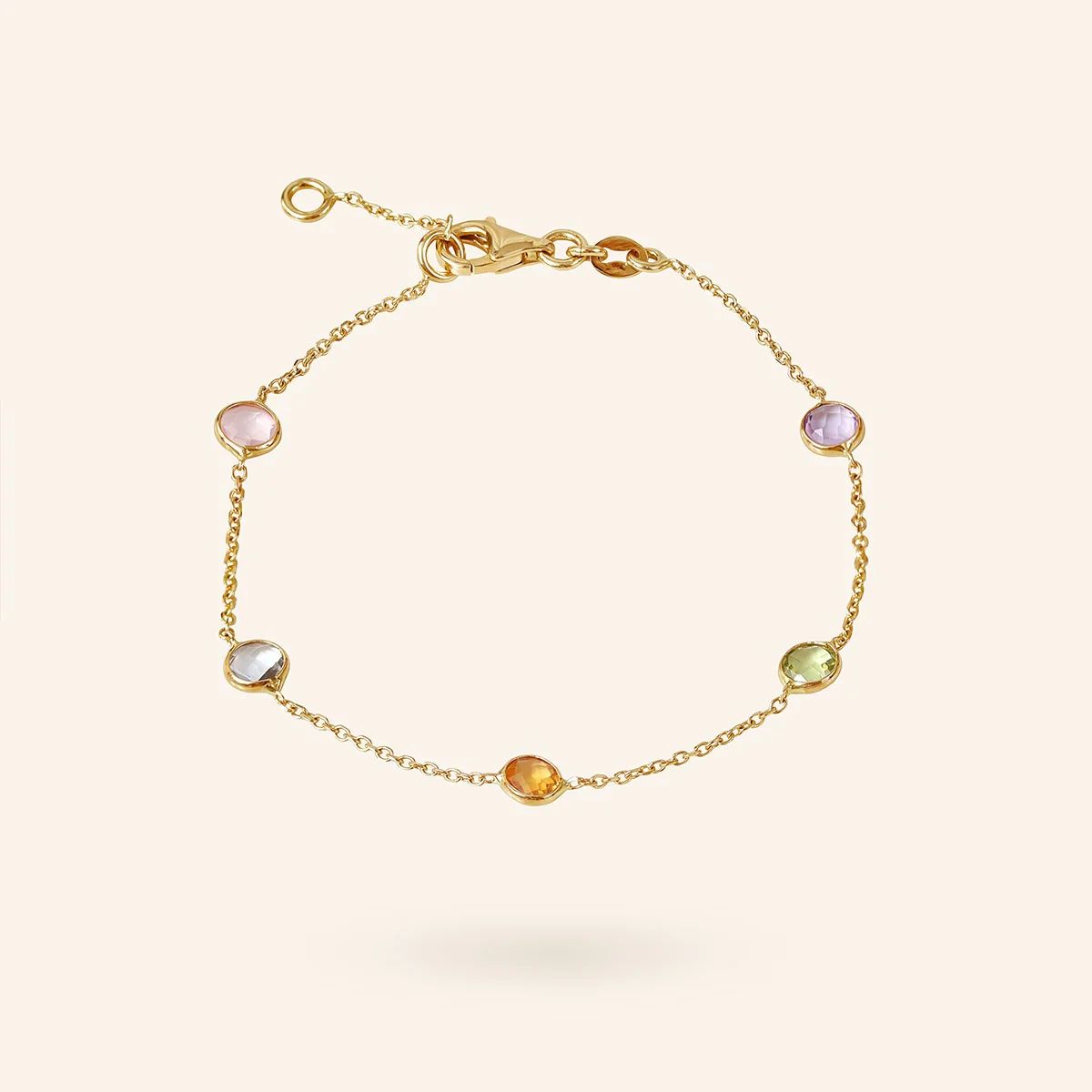 14K Gold Multi Gemstone Bracelet | Van Der Hout Jewelry