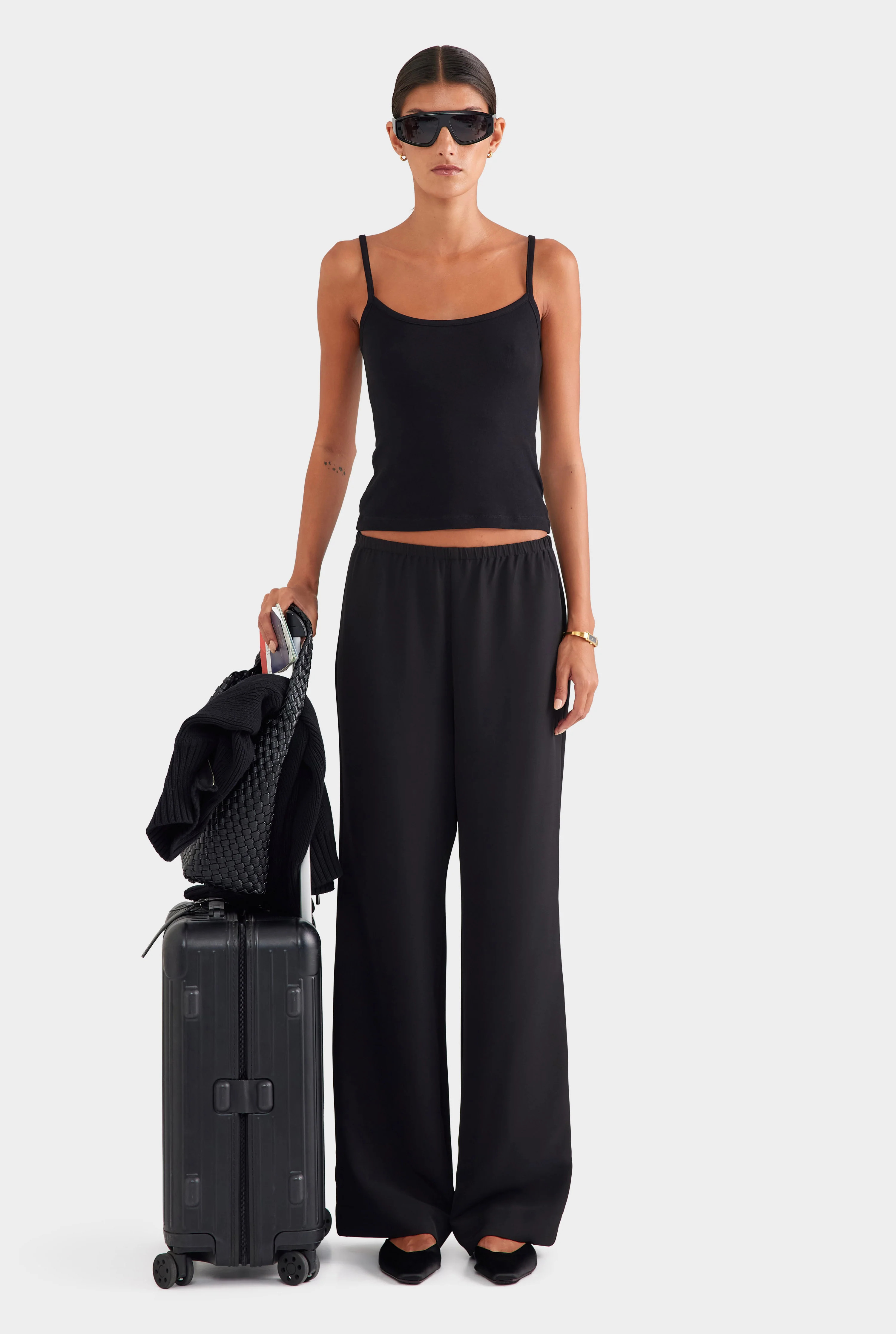 Womens Crepe Elastic Waist Pant Black | Venroy | Venroy AU