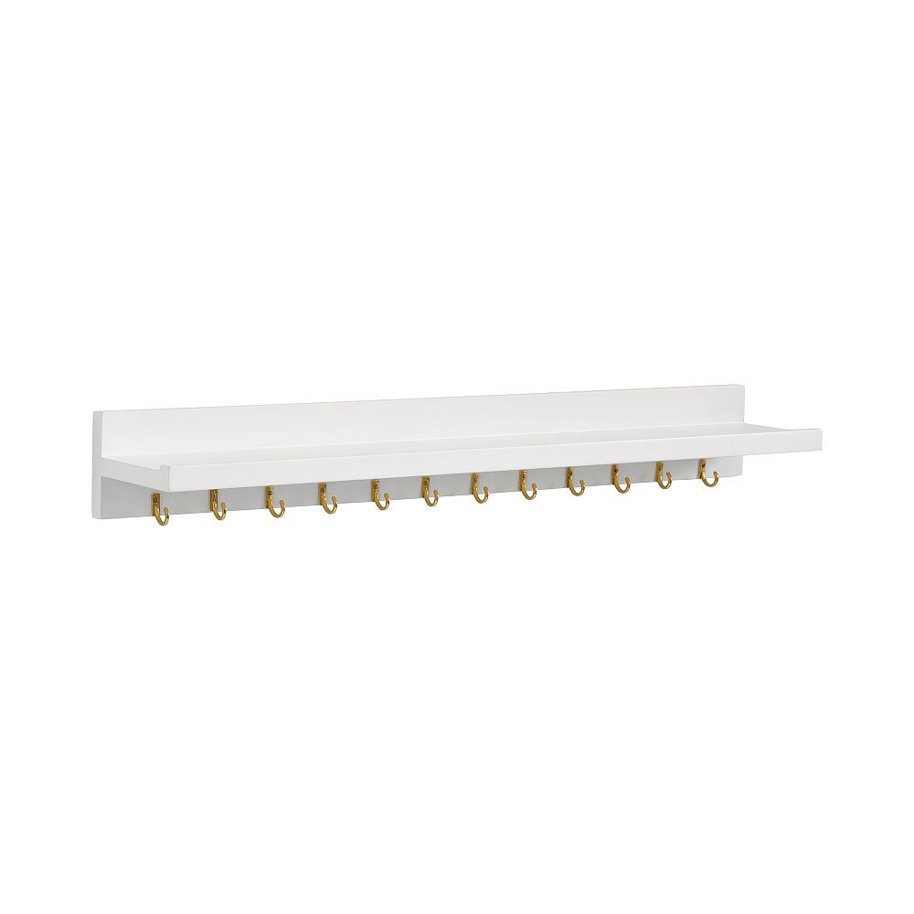 No Nails Ledge With Jewelry Hooks (24") | Pottery Barn Teen