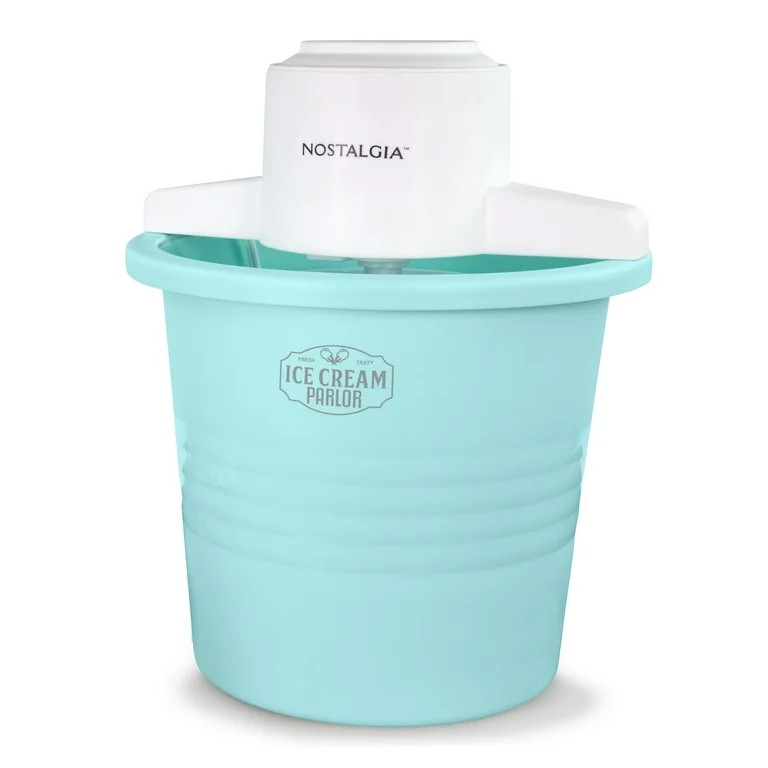 Nostalgia 4-Quart Electric Parlor-Style Ice Cream Maker, Aqua | Walmart (US)